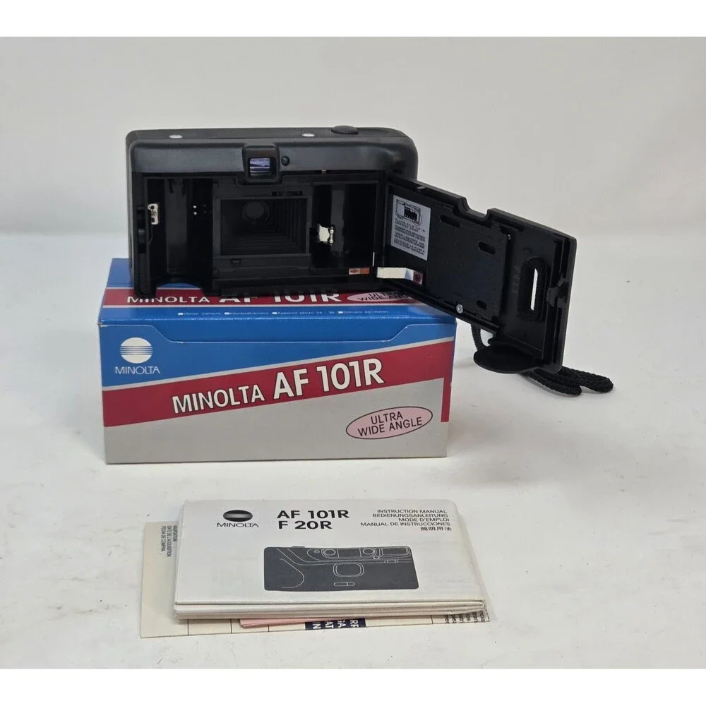 Minolta AF101R 35mm Point & Shoot Film Camera NIB Box Manual Strap Ultra Wide